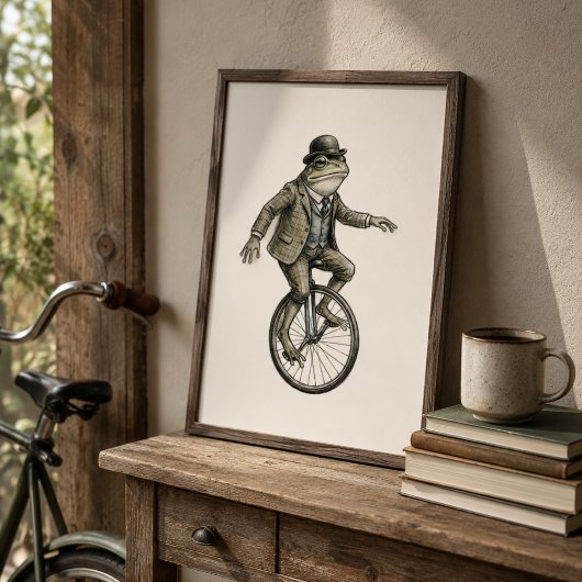 Affiche de style vintage avec une grenouille fanta
