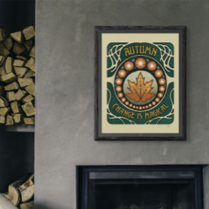 Affiche de style Vintage de la magie d'automne