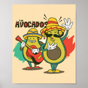 Affiche de style vintage du duo mariachi Los Avoca