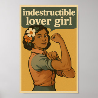 Affiche de style vintage Indestructible Lovergirl