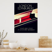 Affiche de style vintage London Edinburgh Locomoti (Cuisine)