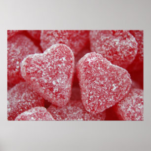 Affiche de sucrerie de coeur de sucre