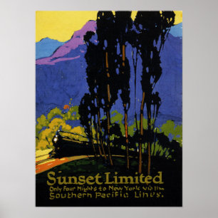 Affiche de Sunset Limited Travel South Pacific Rai
