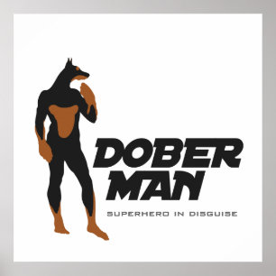 Affiche de super héros de dobermann/modèle de