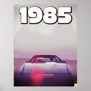 affiche de supercar vintage 1985