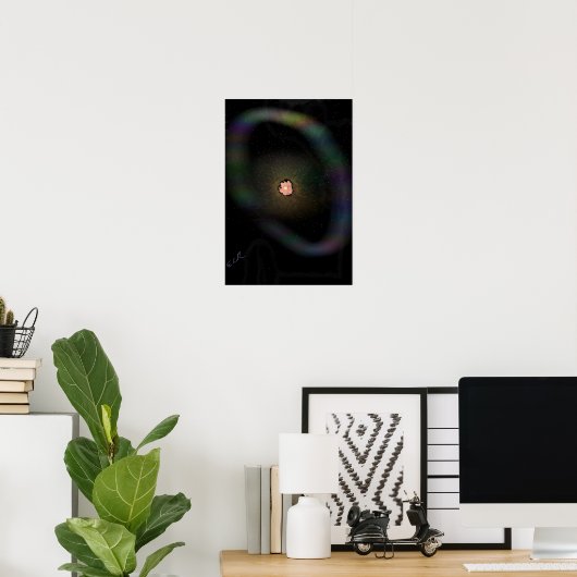 Affiche de supernova qui s'effondre, coquille en e (Bureau à domicile)
