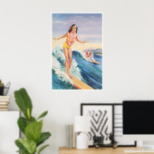 Affiche de surf à Hawaï Art hawaïen Impression de (Bureau à domicile)