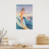 Affiche de surf à Hawaï Art hawaïen Impression de (Cuisine)