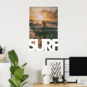 Affiche de surf au coucher du soleil Impression d' (Bureau à domicile)