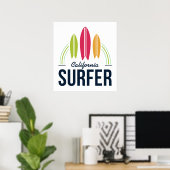 Affiche de surf de localisation personnalisée (Bureau à domicile)