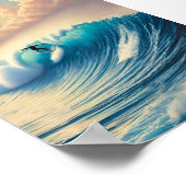 Affiche de surf de vague océanique | Art mural côt (Coin)