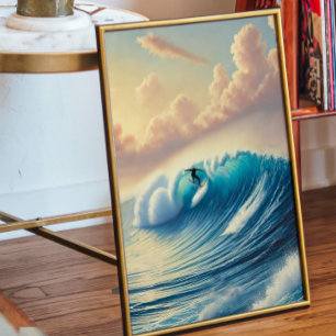 Affiche de surf de vague océanique Art mural côt