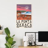 Affiche de surf d'Oaxaca Cieux roses violets - Cro (Bureau à domicile)