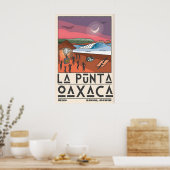 Affiche de surf d'Oaxaca Cieux roses violets - Cro (Cuisine)