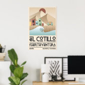 Affiche de surf El Cotillo Art de voyage avec vagu (Bureau à domicile)