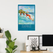 Affiche de surf Hawaï Impression de voyage Surf ha (Bureau à domicile)