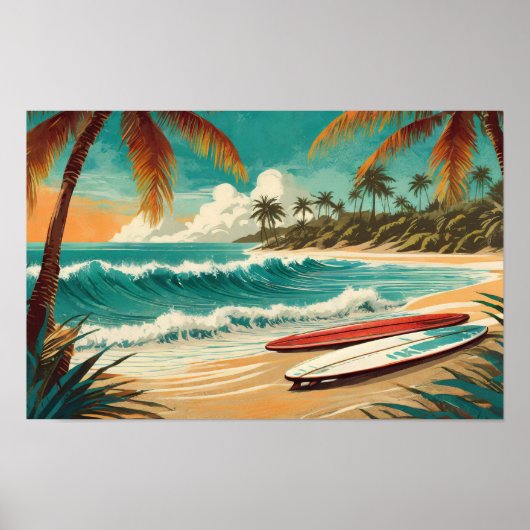 Affiche de surf rétro (Devant)
