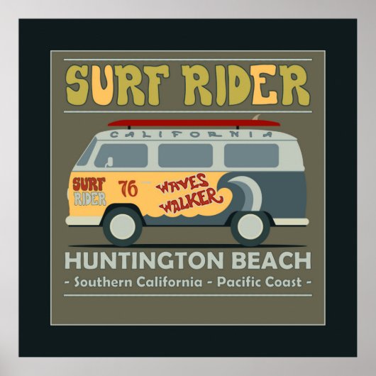 Affiche de Surf Rider Huntington Beach (Devant)