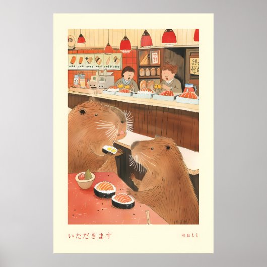 Affiche de Sushi de Capybara Itadakimasu Restauran (Devant)