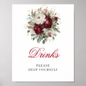 Affiche de table Boisson Blush Burgundy Artistique (Devant)