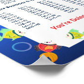 Affiche de table de multiplication sous la mer pou (Coin)