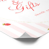 Affiche de table pour cartes et cadeaux fraise (Coin)