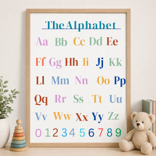 Affiche de tableau de la classe d'alphabet de l'al