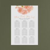 Affiche de tableau de mariage à fleurs printanière