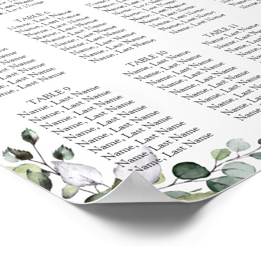 Affiche de tableau de placement Eucalyptus 12 (Coin)