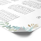 Affiche de tableau de répartition de 8 tables aqua (Coin)
