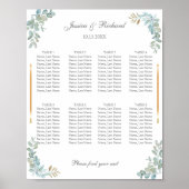 Affiche de tableau de sièges de 8 tables à aquarel (Devant)