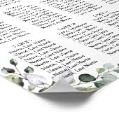 Affiche de tableau de sièges Eucalyptus 12 Tables (Coin)