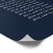 Affiche de tableau de sièges Navy 24x36" 16 tables (Coin)