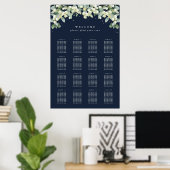 Affiche de tableau de sièges Navy 24x36" 16 tables (Bureau à domicile)