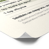 Affiche de tableau de substitutions de cuisson (Coin)