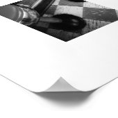 Affiche de tabourets de diner vintage B&W (Coin)