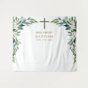 Affiche de tapisserie de baptême de verdure d'évén