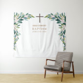 Affiche de tapisserie de baptême de verdure d'évén (En situation (horizontale))