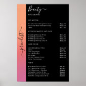 Affiche de tarification de salon Ombre, Rose, Oran (Devant)