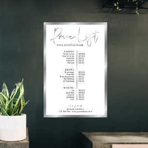 Affiche de tarification d'entreprise moderne argen