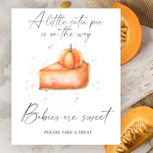 Affiche de tarte de citrouille d'automne - les béb