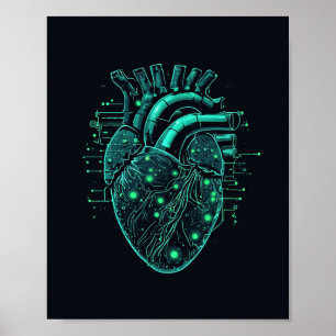 Affiche de technologie de cœur de Mecha Cyberpunk