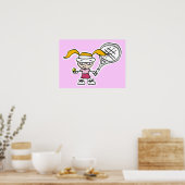 Affiche de tennis avec dessin de la joueuse de ten (Cuisine)