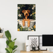 Affiche de Terrier Airedale dans la baignoire, Chi (Bureau à domicile)