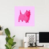 Affiche de Terrier Cairn Rose (Bureau à domicile)