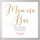 Affiche de texte de script Mom-osa Bar Gold Glitte (Devant)