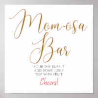Affiche de texte en écriture script Mom-osa Bar Go