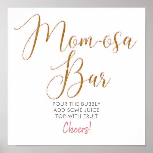 Affiche de texte en script Mom-osa Bar Gold Glitte (Devant)