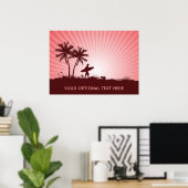 Affiche de texte personnalisée Plage Surfer (Bureau à domicile)