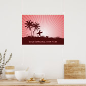 Affiche de texte personnalisée Plage Surfer (Cuisine)